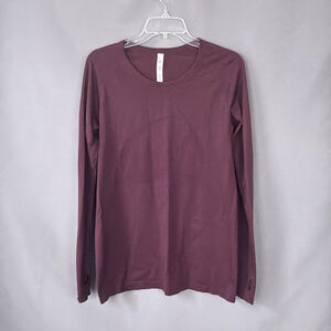 CRZ YOGA Top Womens XL Purple Long Sleeve Lightweight Thumbhole Activewear Tee